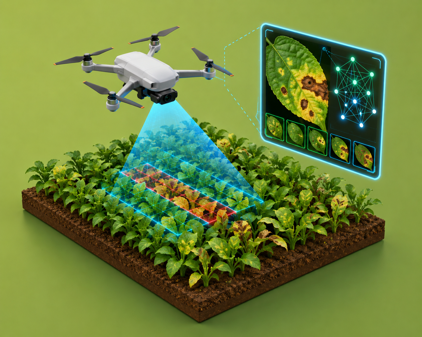 Unoccupied aerial system imagery used for deep learning crop disease detection